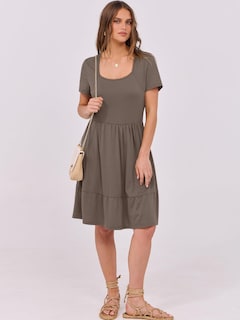 Foto 5 | Foto 5 | Vestido Anrabess Casual De Verano De Manga Corta Con Cuello Cuadrado Para Mujer - Venta Internacional.