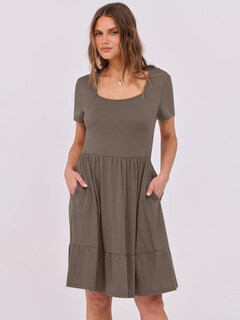 Foto 6 | Foto 6 | Vestido Anrabess Casual De Verano De Manga Corta Con Cuello Cuadrado Para Mujer - Venta Internacional.