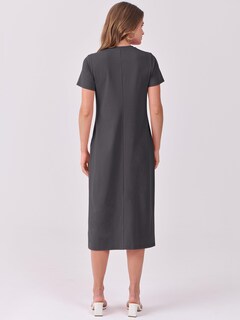 Foto 5 | Foto 5 | Vestido Midi Anrabess 2025, Casual De Verano, Cuello Redondo, Gris Oscuro - Venta Internacional.