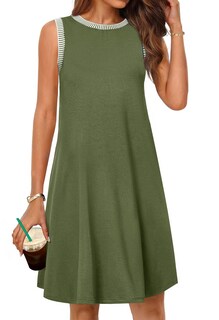 Foto 1 | Foto 1 | Vestido Casual Merokeety 2025 Para Mujer, Color Verde Militar, Talla L - Venta Internacional.