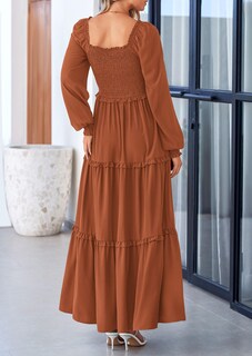 Foto 2 | Foto 2 | Vestido Largo Prettygarden Para Mujer, Color Marrón Primaveral - Venta Internacional.