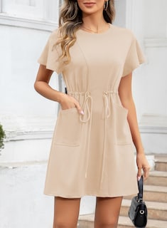 Foto 2 | Foto 2 | Vestido Evaless Camiseta Para Mujer Con Volantes De Manga Corta - Venta Internacional.