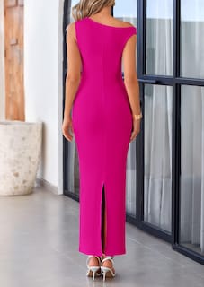 Foto 2 | Foto 2 | Vestido Largo Prettygarden Para Mujer, Verano 2025, Rosa Roja - Venta Internacional.