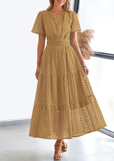 Foto 5 | Foto 5 | Vestido Largo Prettygarden Para Mujer 2025 Con Cuello En V Y Manga Corta - Venta Internacional.