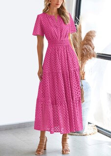 Foto 4 | Foto 4 | Vestido Largo Prettygarden 2025 Para Mujer Con Cuello En V Y Manga Corta - Venta Internacional.