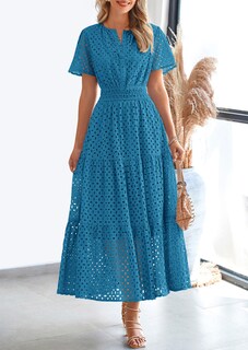 Foto 2 | Foto 2 | Vestido Largo Prettygarden 2025 De Verano Con Cuello En V Y Ojales Para Mujer - Venta Internacional.