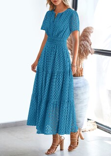 Foto 3 | Foto 3 | Vestido Largo Prettygarden 2025 De Verano Con Cuello En V Y Ojales Para Mujer - Venta Internacional.