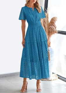 Foto 7 | Foto 7 | Vestido Largo Prettygarden 2025 De Verano Con Cuello En V Y Ojales Para Mujer - Venta Internacional.