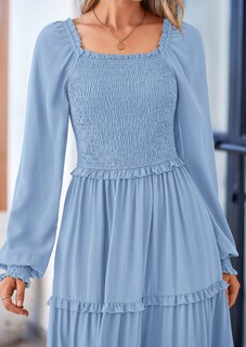 Foto 7 | Foto 7 | Vestido Largo Prettygarden Para Mujer, Estampado Primaveral, Azul Claro - Venta Internacional.
