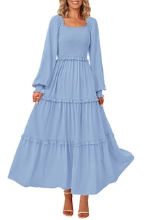 Foto 1 | Foto 1 | Vestido Largo Prettygarden Para Mujer, Estampado Primaveral, Con Bolsillos - Venta Internacional.