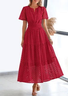 Foto 5 | Foto 5 | Vestido Largo Prettygarden 2025 Para Mujer Con Cuello En V Y Manga Corta - Venta Internacional.