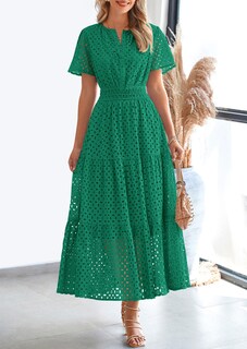 Foto 2 | Foto 2 | Vestido Largo Prettygarden 2025 De Verano Con Cuello En V Y Ojales Para Mujer - Venta Internacional.
