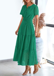 Foto 3 | Foto 3 | Vestido Largo Prettygarden 2025 De Verano Con Cuello En V Y Ojales Para Mujer - Venta Internacional.