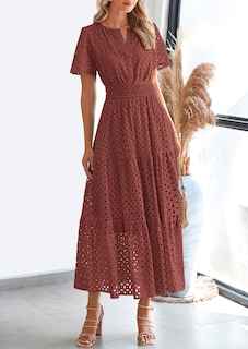 Foto 7 | Foto 7 | Vestido Largo Prettygarden 2025 De Verano Con Cuello En V Y Ojales Para Mujer - Venta Internacional.