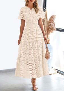 Foto 2 | Foto 2 | Vestido Largo Prettygarden 2025 De Verano Con Cuello En V Y Ojales Para Mujer - Venta Internacional.