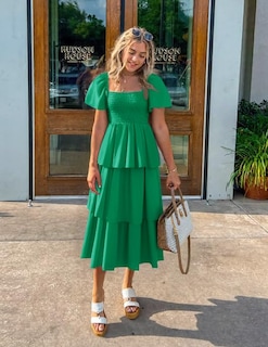 Foto 5 | Foto 5 | Vestido Midi Zesica 2025 Summer Boho De Manga Corta Abullonada Para Mujer - Venta Internacional.