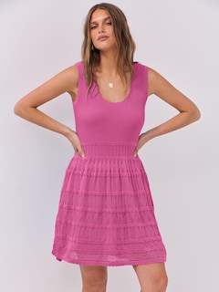 Foto 2 | Foto 2 | Minivestido De Verano Anrabess Sin Mangas De Punto Sin Mangas Rosa Intenso - Venta Internacional.