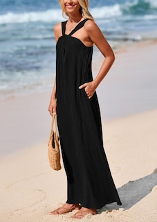 Foto 5 | Foto 5 | Vestido De Verano Prettygarden Para Mujer 2025 Con Tiras Holgadas, Negro - Venta Internacional.