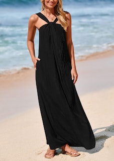 Foto 7 | Foto 7 | Vestido De Verano Prettygarden Para Mujer 2025 Con Tiras Holgadas, Negro - Venta Internacional.