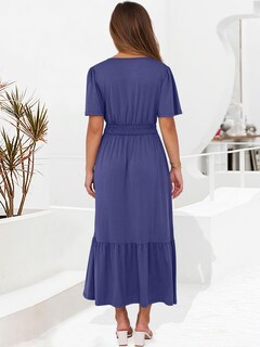Foto 5 | Foto 5 | Vestido Largo Anrabess 2025 Para Mujer, Manga Corta, De Verano, Azul Marino - Venta Internacional.