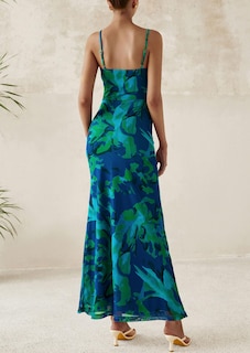 Foto 2 | Foto 2 | Vestido Largo Prettygarden Para Mujer, Ajustado Con Estampado Floral, Verde, Talla L - Venta Internacional.