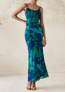 Foto 4 | Foto 4 | Vestido Largo Prettygarden Para Mujer, Ajustado Con Estampado Floral, Verde, Talla L - Venta Internacional.