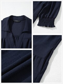 Foto 4 | Foto 4 | Vestido De Verano Dokotoo Con Cuello En V Y Cuello En V, Manga Media, Azul Marino - Venta Internacional.