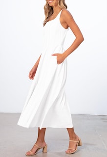 Foto 2 | Foto 2 | Vestido Merokeety Para Mujer 2025, Verano, Sin Mangas, Midi, Color Marfil - Venta Internacional.