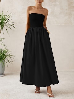 Foto 2 | Foto 2 | Vestido Largo Prettygarden Para Mujer 2025, Elegante, Sin Tirantes, Negro - Venta Internacional.