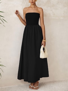 Foto 4 | Foto 4 | Vestido Largo Prettygarden Para Mujer 2025, Elegante, Sin Tirantes, Negro - Venta Internacional.