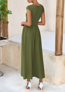 Foto 2 | Foto 2 | Vestido Prettygarden Para Mujer 2025, Casual, Casual, Maxi, Verde Militar - Venta Internacional.