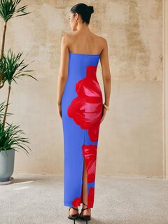 Foto 3 | Foto 3 | Vestido Largo Prettygarden Para Mujer, Sin Tirantes, Con Estampado Floral - Venta Internacional.