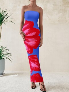 Foto 7 | Foto 7 | Vestido Largo Prettygarden Para Mujer, Sin Tirantes, Con Estampado Floral - Venta Internacional.