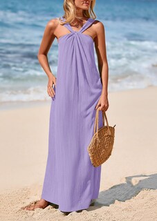 Foto 4 | Foto 4 | Vestido De Verano Prettygarden Para Mujer 2025 Con Tiras Holgadas, Morado - Venta Internacional.