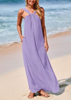 Foto 7 | Foto 7 | Vestido De Verano Prettygarden Para Mujer 2025 Con Tiras Holgadas, Morado - Venta Internacional.