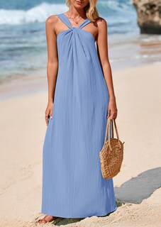 Foto 7 | Foto 7 | Vestido De Verano Prettygarden Para Mujer 2025 Con Tiras Holgadas, Azul, Xl - Venta Internacional.