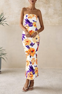 Foto 4 | Foto 4 | Vestido Largo Prettygarden Para Mujer 2025 Con Estampado Floral Acanalado - Venta Internacional.
