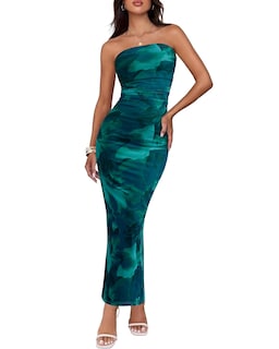 Foto 1 | Foto 1 | Vestido Largo BTFBM para Mujer Estampado Floral Strapless con Malla - Venta Internacional