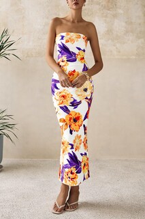 Foto 4 | Foto 4 | Vestido Largo Prettygarden 2025 Para Mujer, Con Estampado Floral, Blanco, Xl - Venta Internacional.