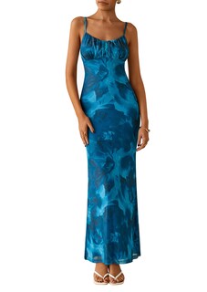 Foto 1 | Foto 1 | Vestido Largo Prettygarden Para Mujer, Ajustado Con Estampado Floral, Verano 2025 - Venta Internacional.