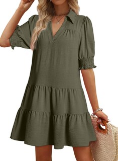 Foto 1 | Foto 1 | Vestido Casual Dokotoo Con Cuello En V De Verano Para Mujer Verde Oscuro - Venta Internacional.