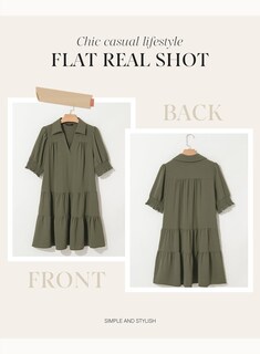 Foto 4 | Foto 4 | Vestido Casual Dokotoo Con Cuello En V De Verano Para Mujer Verde Oscuro - Venta Internacional.