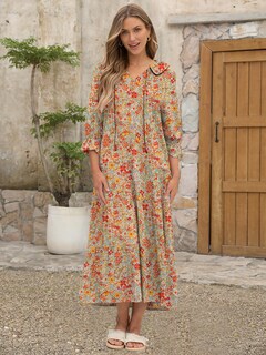 Foto 2 | Foto 2 | Vestido Largo Anrabess Con Estampado Floral De Verano Con Cuello En V Para Mujer - Venta Internacional.