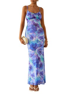 Foto 1 | Foto 1 | Vestido Largo Prettygarden Para Mujer, Ajustado Con Estampado Floral, Verano 2025 - Venta Internacional.