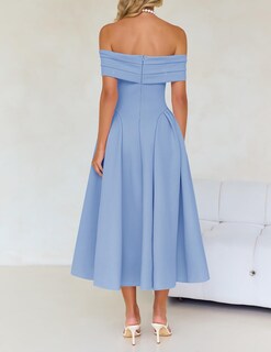 Foto 4 | Foto 4 | Vestido De Cóctel Zesica Elegant Con Hombros Descubiertos A Line Blue Xl - Venta Internacional.