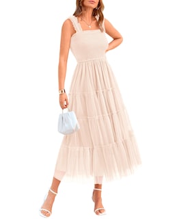 Foto 1 | Foto 1 | Vestido Btfbm Para Mujer De Verano 2025, Sin Mangas, Cuello Cuadrado, Beige - Venta Internacional.