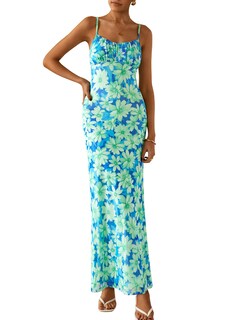 Foto 1 | Foto 1 | Vestido Largo Prettygarden Para Mujer, Ajustado Con Estampado Floral, Verano 2025 - Venta Internacional.