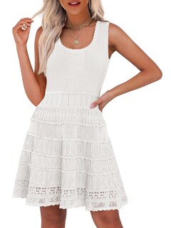 Foto 1 | Foto 1 | Vestido Anrabess De Verano, Minivestido De Punto Sin Mangas, Blanco Y Viscosa - Venta Internacional.