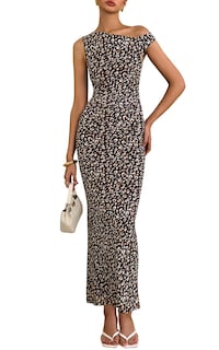 Foto 1 | Foto 1 | Vestido De Verano Prettygarden Con Hombros Descubiertos Y Estampado Floral Para Mujer - Venta Internacional.
