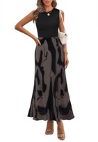 Vestido De Verano Prettygarden 2025 Con Estampado Gráfico Sin Mangas Marrón - Venta Internacional.